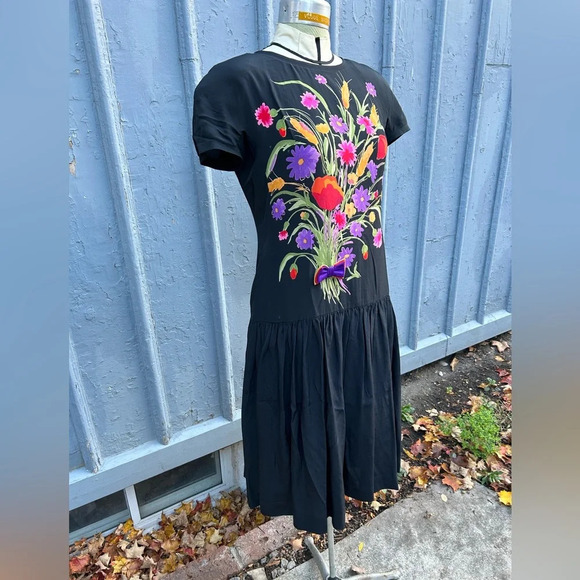 Alan Cherry Vintage 80’s  Silk Dress & Jacket, size 8 - Picture 4 of 15